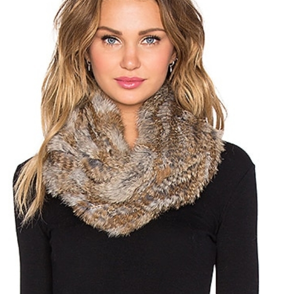 Joie Accessories - Joie Javone Rabbit Fur Infinity Scarf in Warm Natural